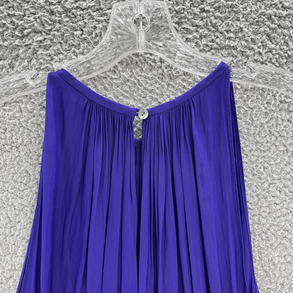 Ramy Brook Dress Womens Large Purple Pleated Halter Blouson Mini Party Cocktail - Picture 12 of 13